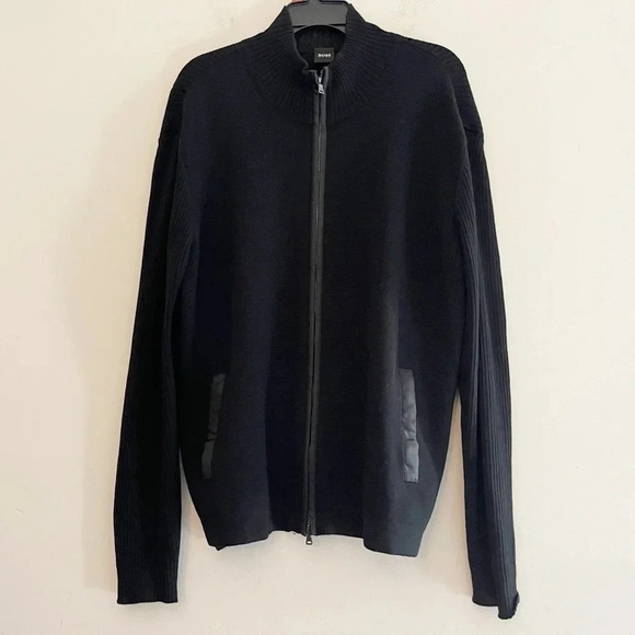 Boss by Hugo Boss wool full zip cardigan preppy classic stylish - Picture 1 of 11